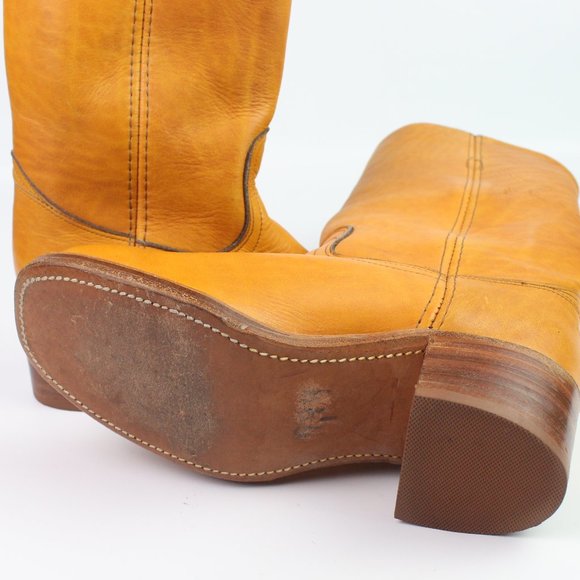 FRYE Campus boots banana yellow leather harness - Picture 9 of 9